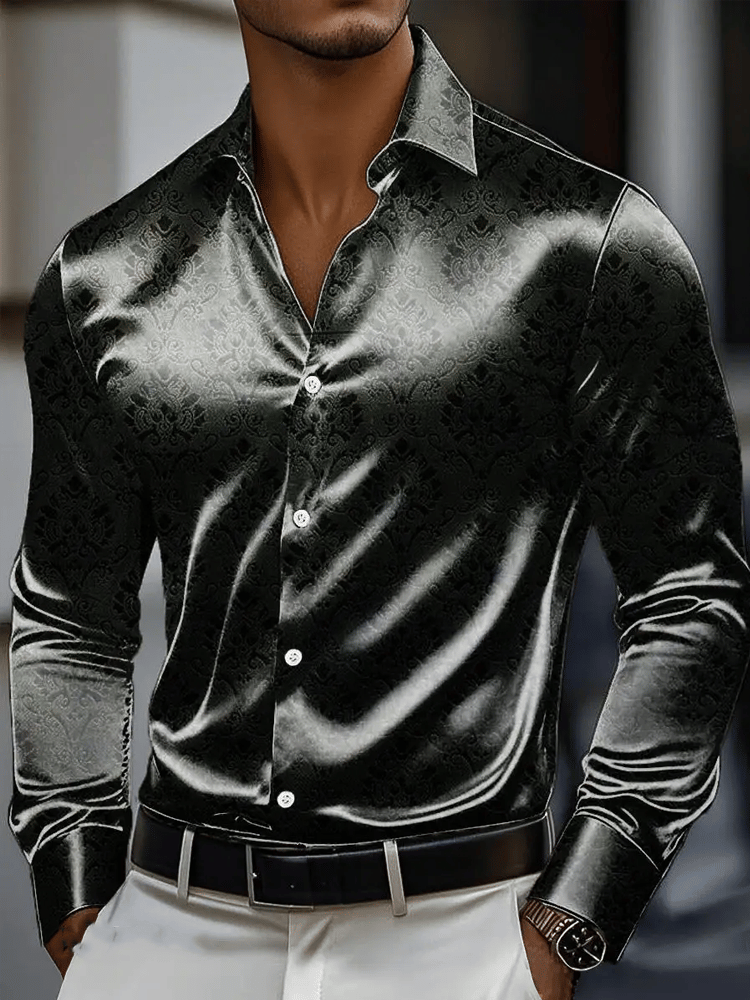 Camisa vintage de manga larga para hombre
