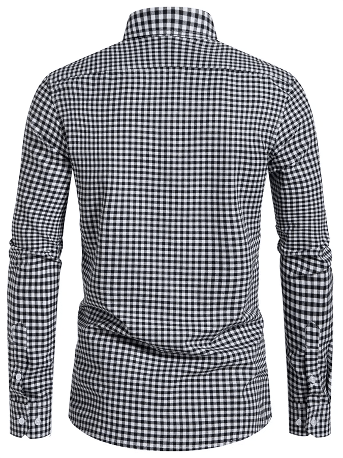 para hombre Plaid ejecutivo casual camisa