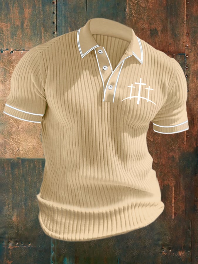 Casual Contrast Color Faith tejidoted jacquard Polo para hombre