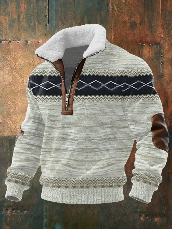 Sudadera Cable texturizado estampado casual para hombre