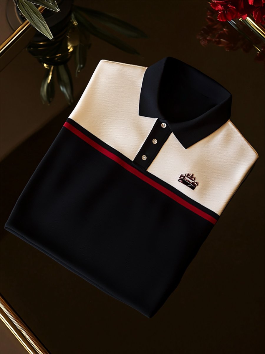 Camisa polo casual ejecutivo de manga larga para hombre