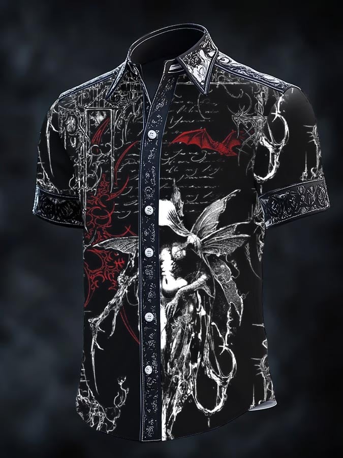 Camisa retro Gothic Dark para hombre
