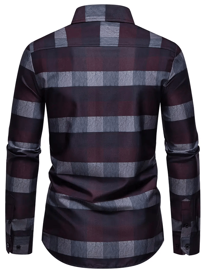 para hombre Plaid ejecutivo casual camisa