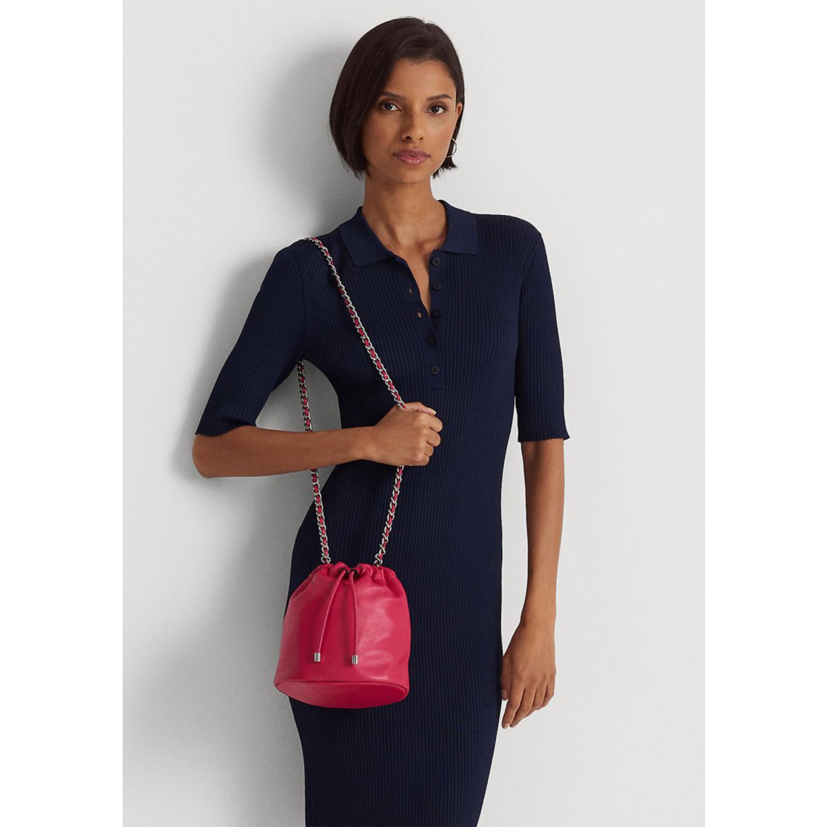Nappa Leather Medium Emmy Bucket Bag - 6
