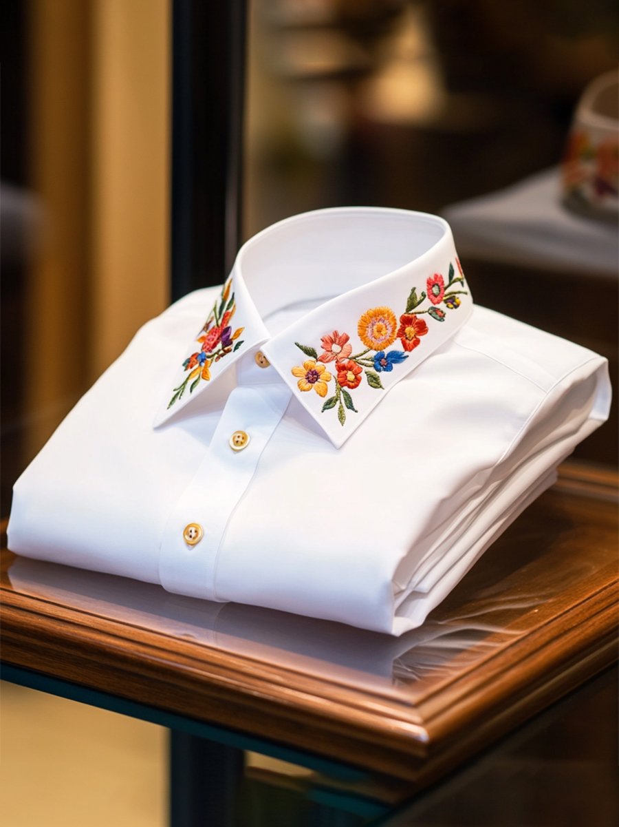 Camisa Resort floral estampado de manga larga para hombre