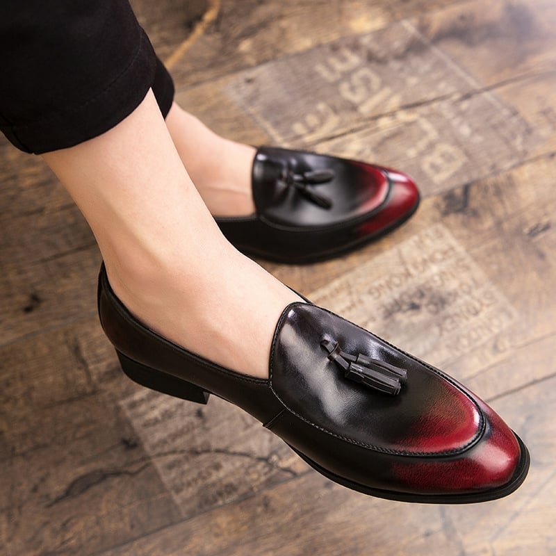 Mocasines ejecutivo formal casual degradado Tassel suave para hombre
