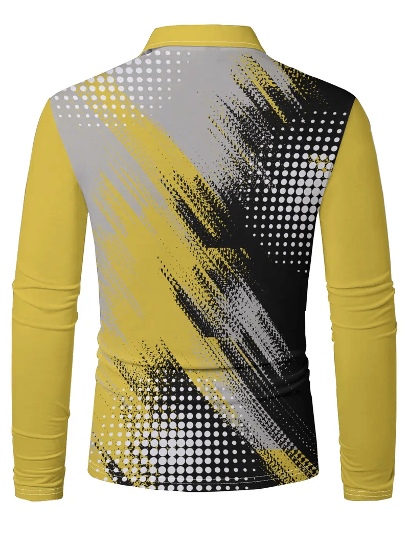 Camisa polo ejecutivo Light de lujo a rayas estampado solapa para hombre