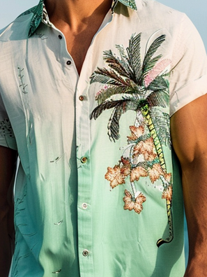 Camisa Moisture Wicking Gradient Coconut Hawaiian