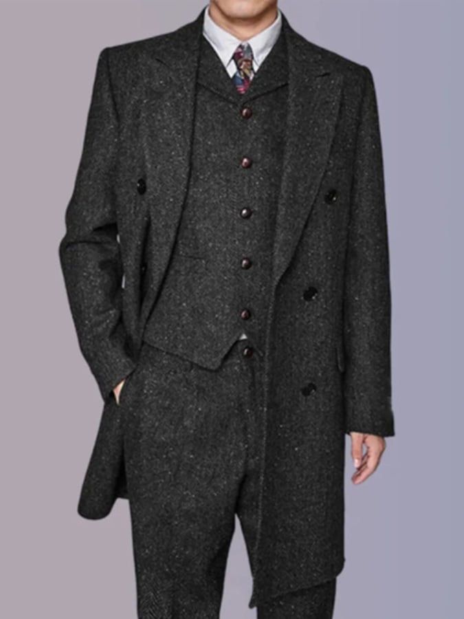 Ejecutivo Single-Breasted de color sólido Three-Piece Suit para hombre