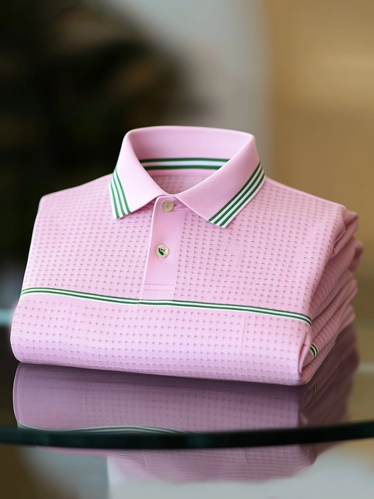 Camisa polo clásico ejecutivo Logo Button de manga corta para hombre