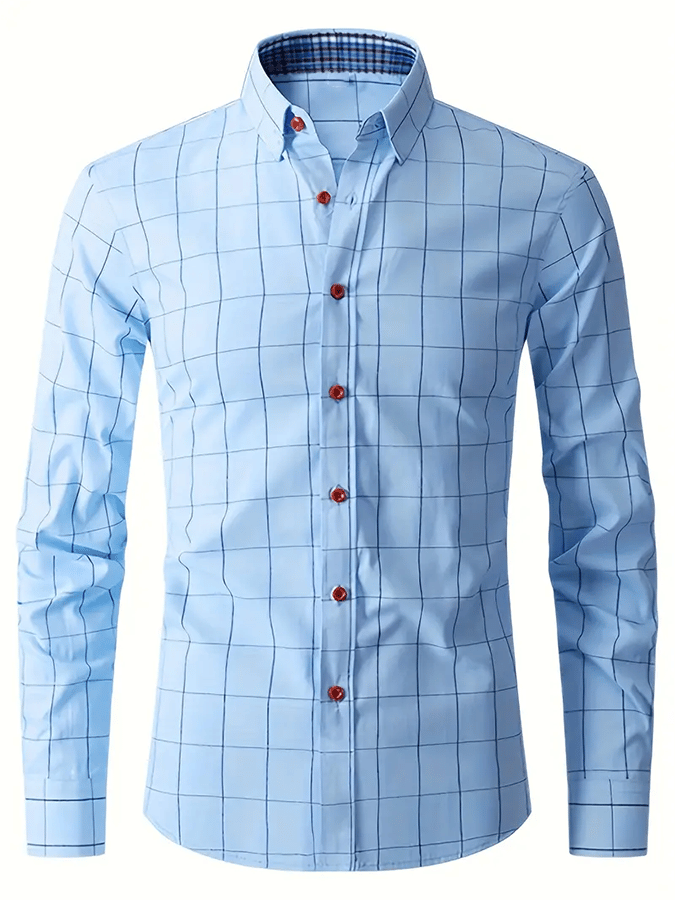 Camisa a cuadros ejecutivo casual para hombre