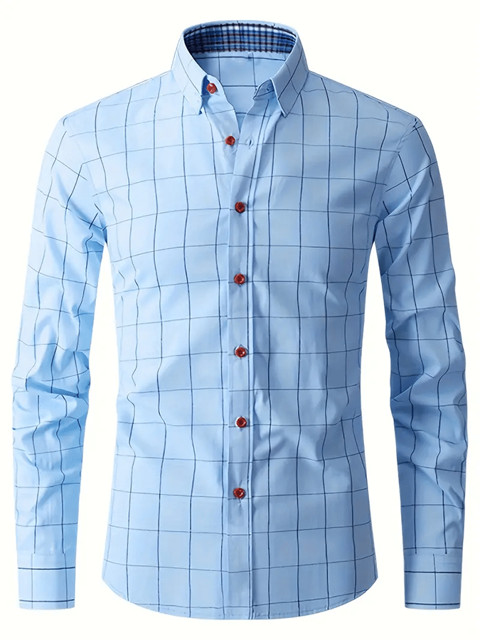 para hombre Plaid ejecutivo casual camisa