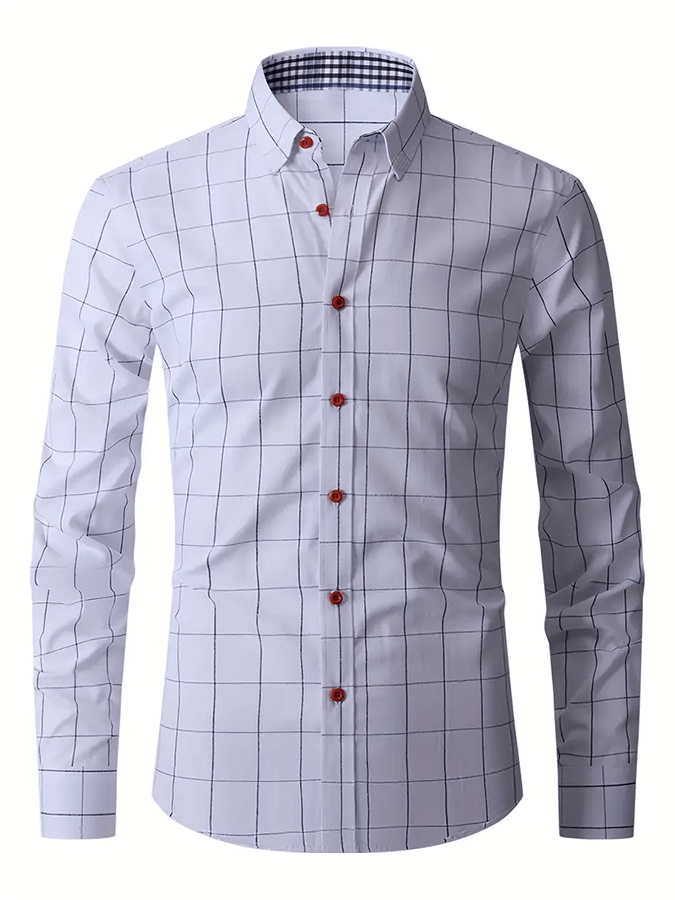para hombre Plaid ejecutivo casual camisa