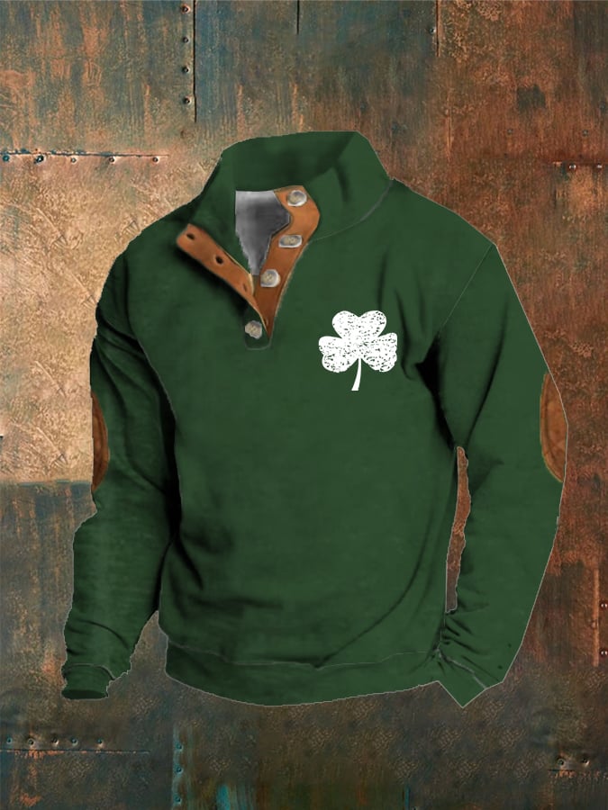 Sudadera St. Patrick's Day estampado Button para hombre