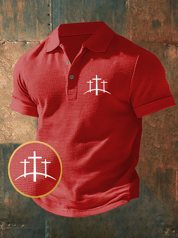 Camisa polo Faith Waffle de manga corta para hombre