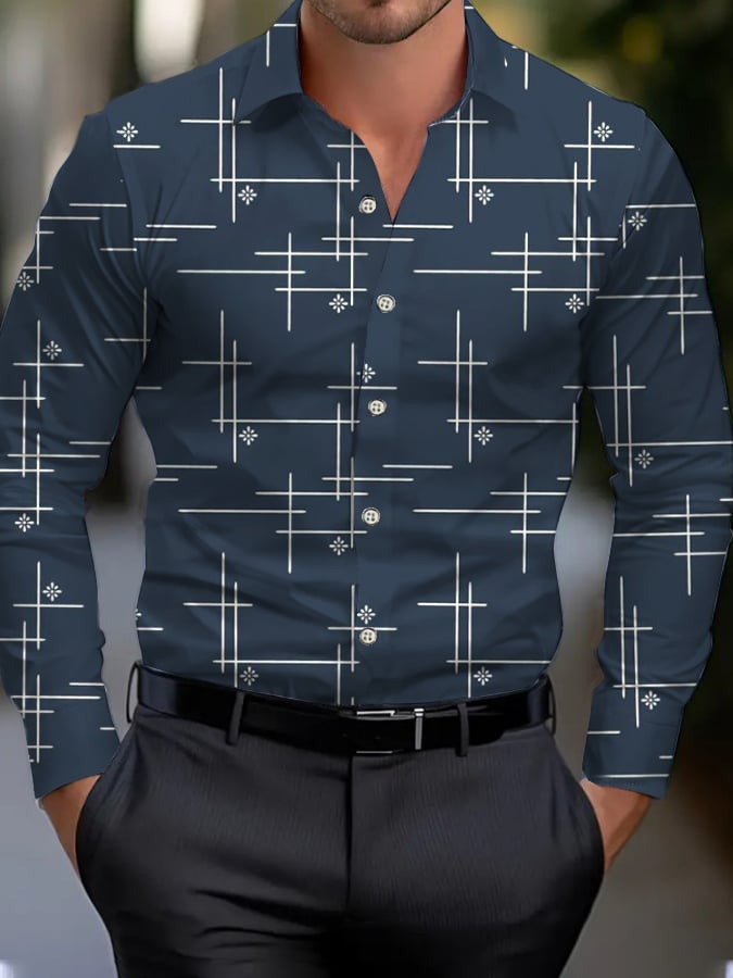 Ejecutivo Style geométrico Princamiseta para hombre