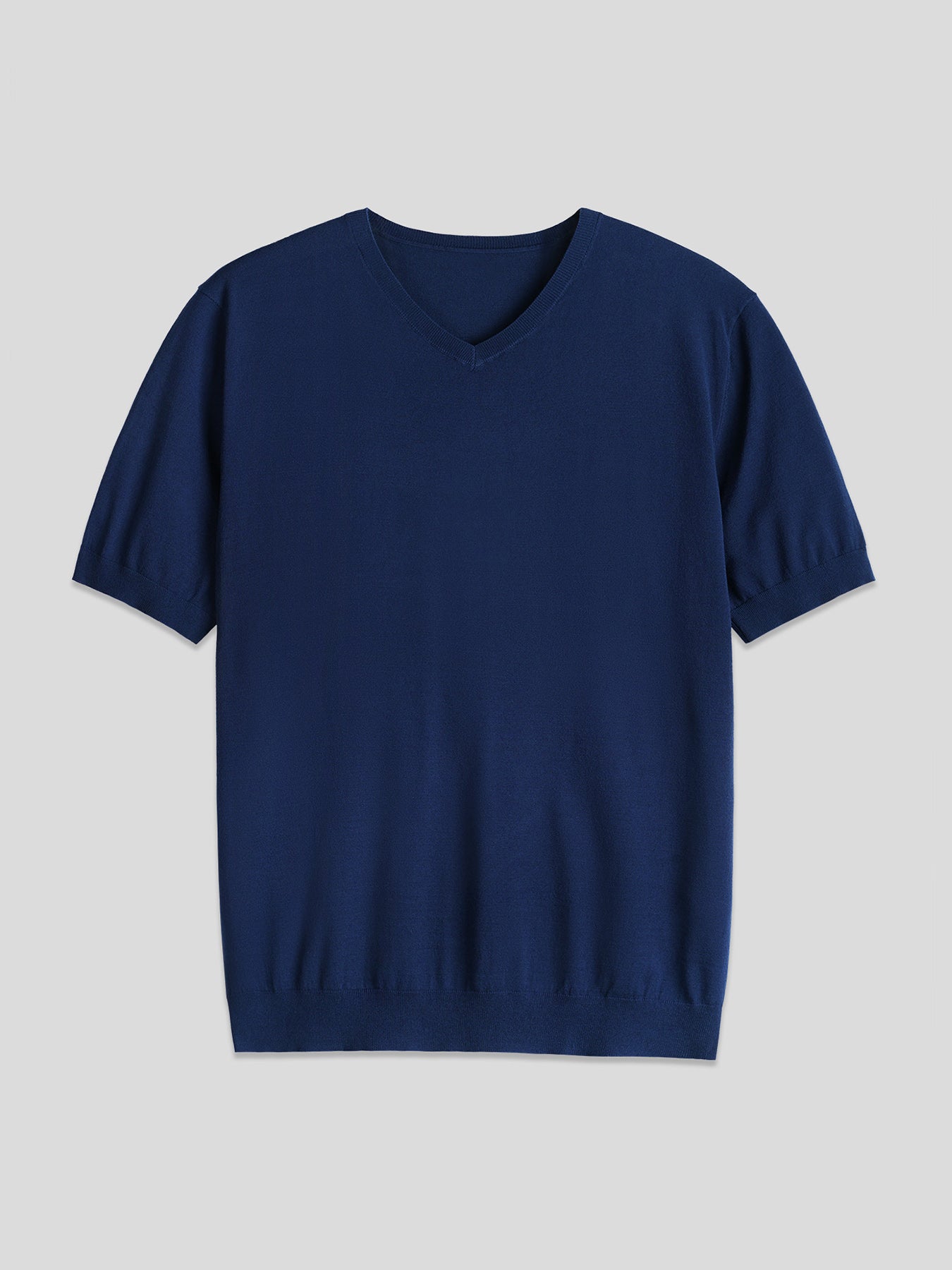 Camiseta Gentletejido de manga corta V-neck tejidoted