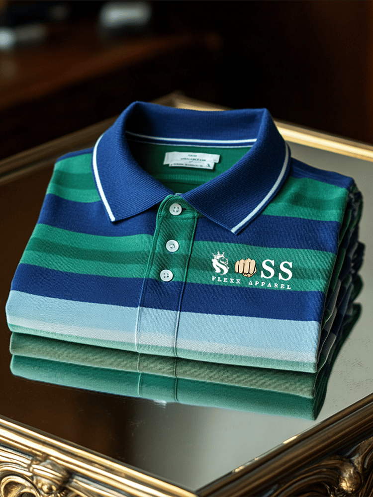 Camisa polo ejecutivo Logo con botones de manga corta para hombre