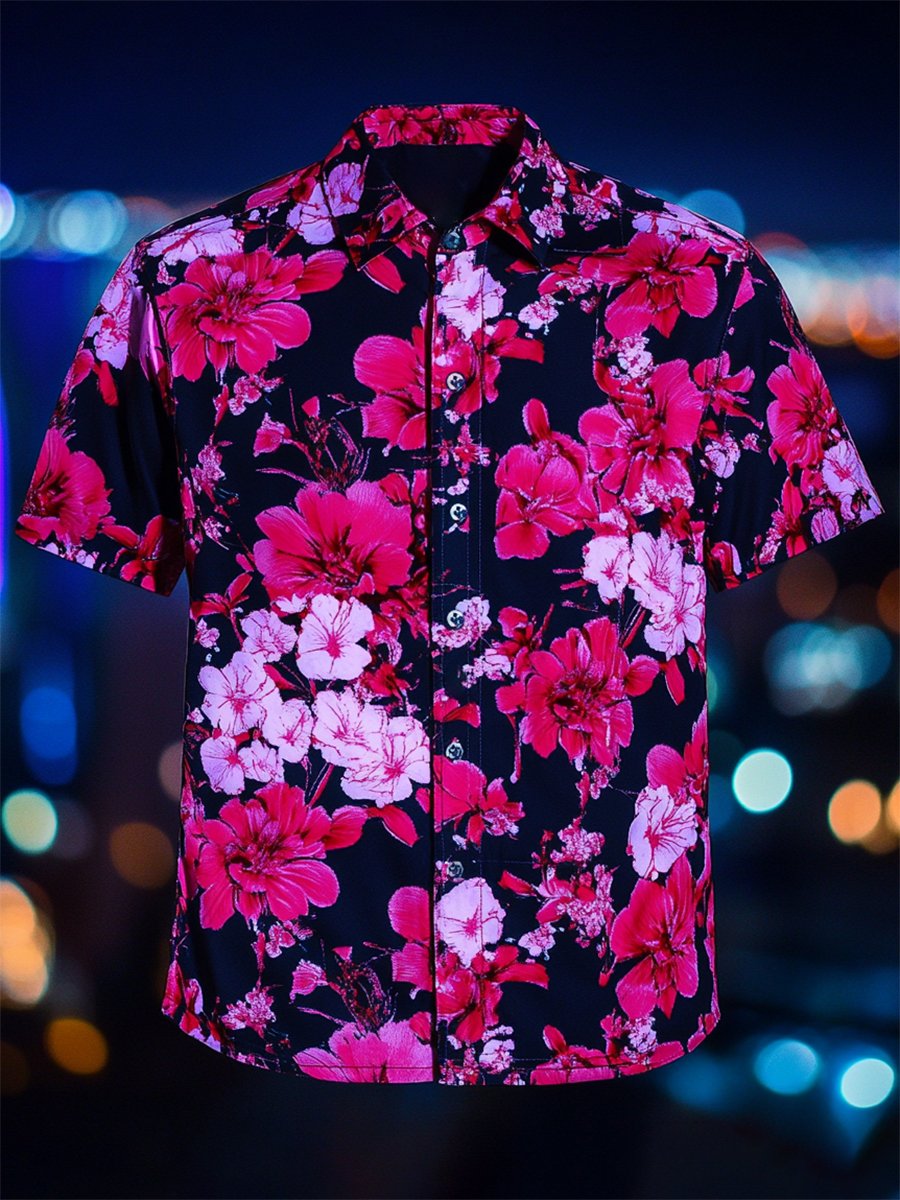 Camisa Resort casual floral Art de manga corta para hombre
