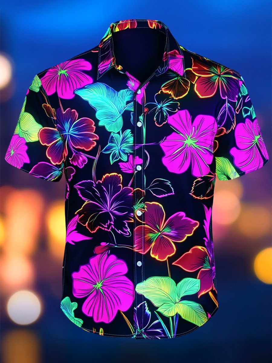 Camisa Resort casual floral Art de manga corta para hombre