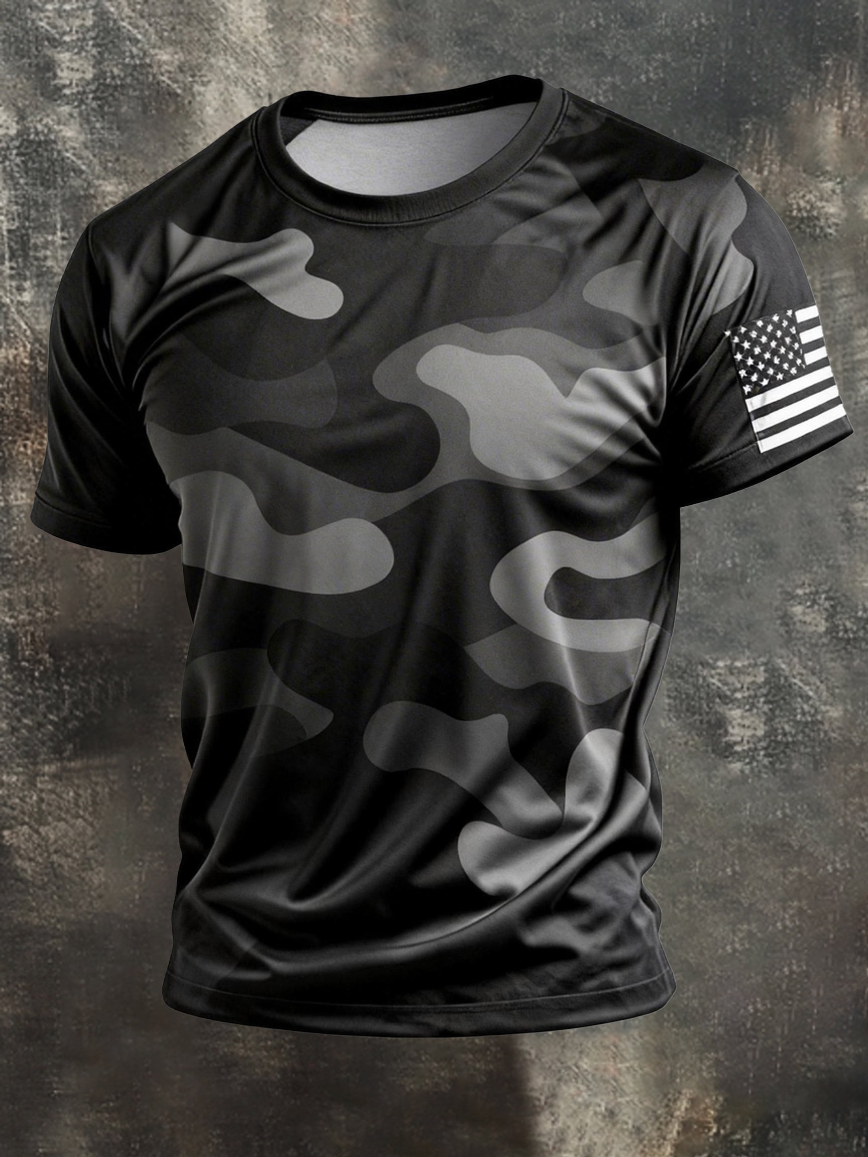 Camiseta vintage Patriot Camo de manga corta para hombre