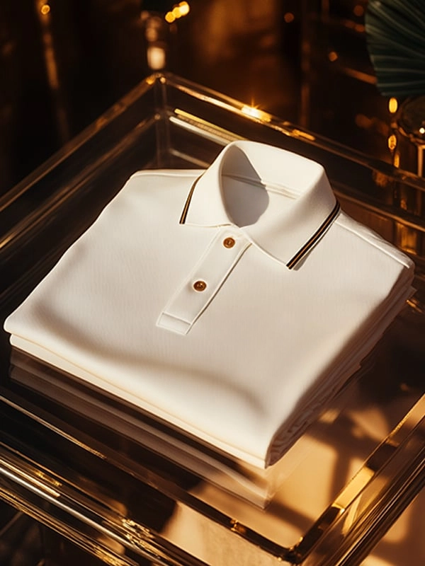 Camisa polo ejecutivo Logo solapa Button para hombre