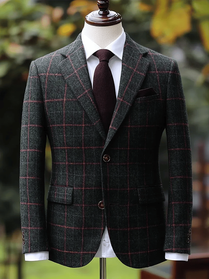 Saco ejecutivo de moda a cuadros Single Breasted para hombre