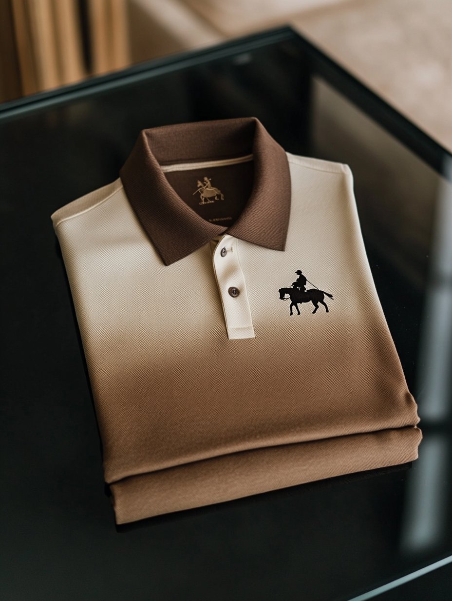 Camisa polo clásico ejecutivo Logo Button de manga corta para hombre
