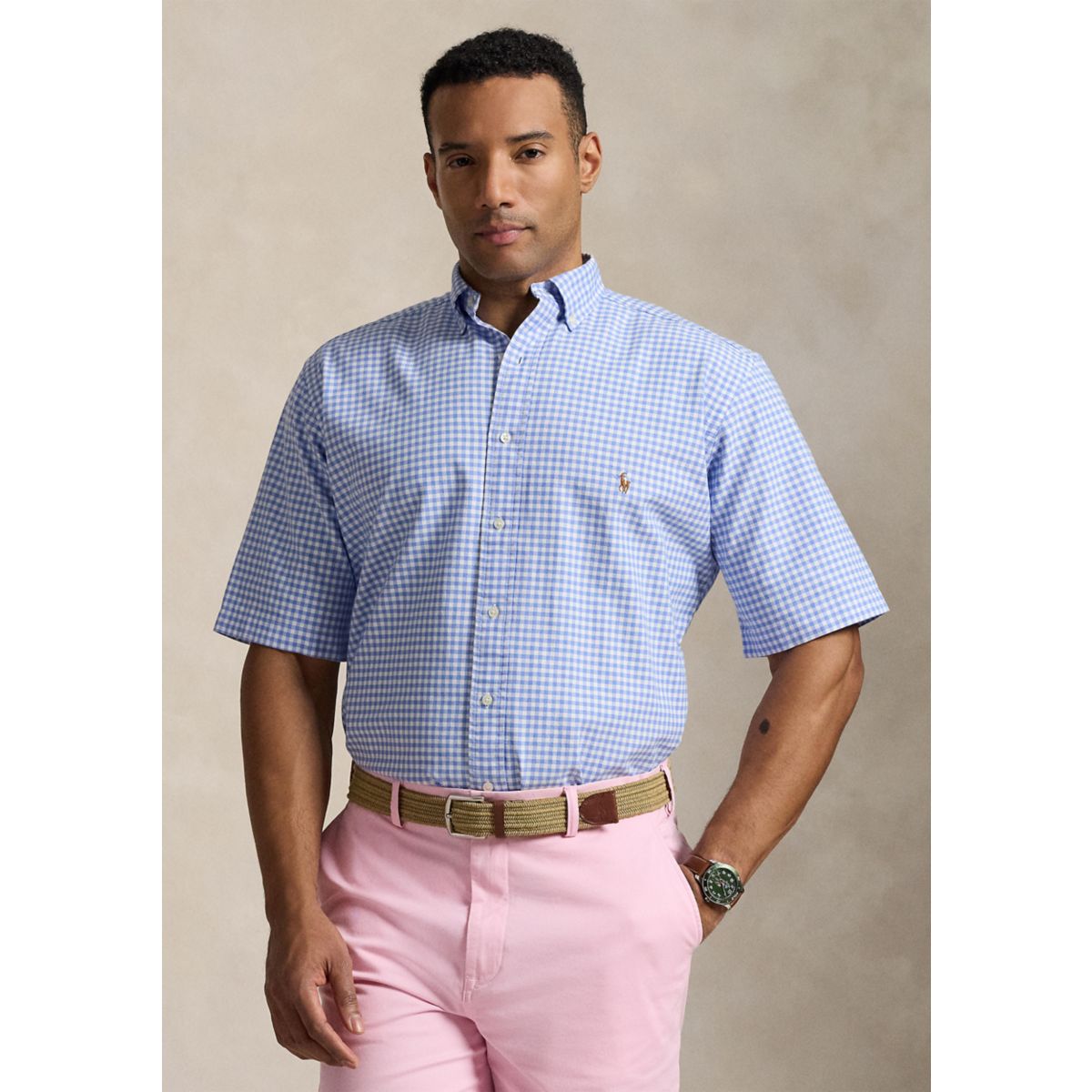 Big & Tall Plaid Oxford Shirt - 1