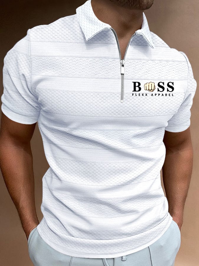 De moda casual solapa tejidoted jacquard Polo