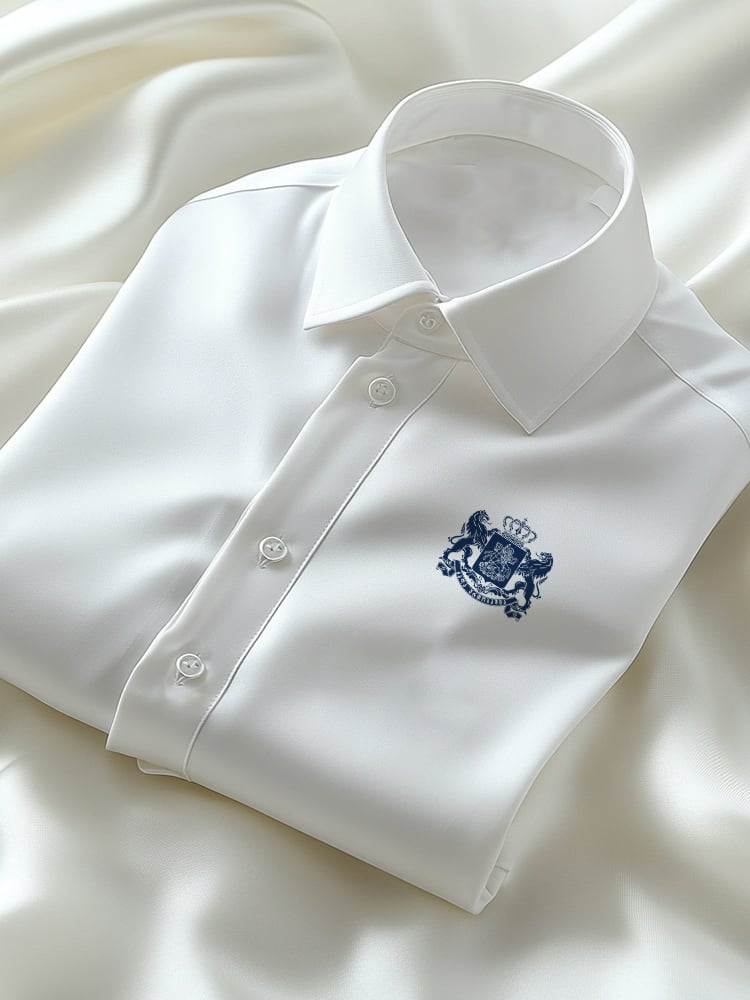 Camisa ejecutivo casual Logo solapa de manga corta para hombre