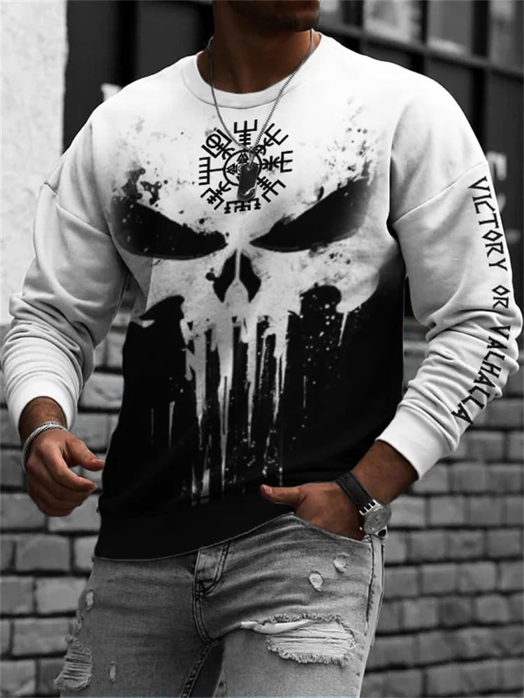 Sudadera Viking Skulls Inspired Contrast Color para hombre