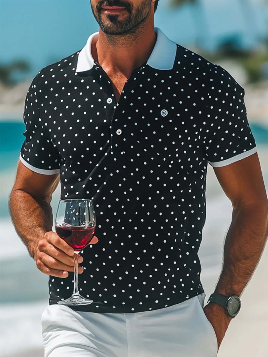 Camisa polo ejecutivo casual Button de manga corta para hombre