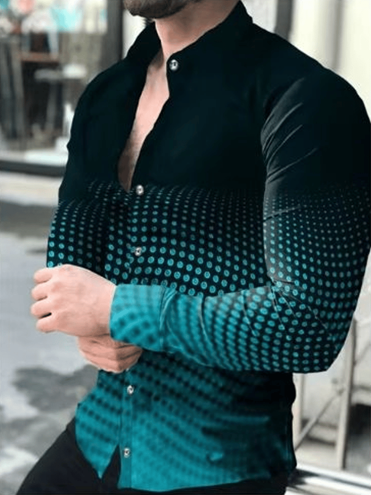 Camisa ejecutivo casual a rayas de manga larga para hombre