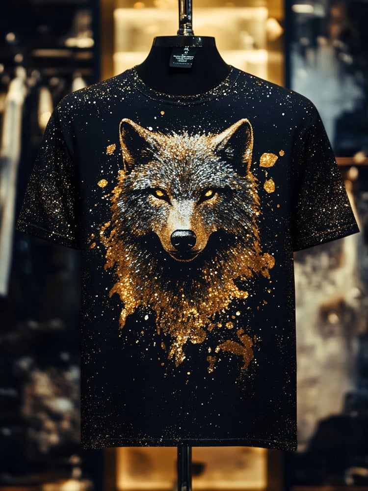 Camiseta Eagle Sequin ejecutivo estampado de manga corta para hombre