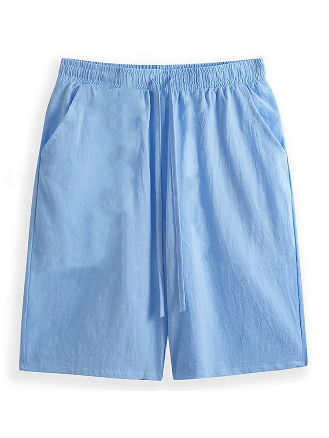 Pantalón retro de color sólido Design Elastic Waist Lace-Up casual para hombre