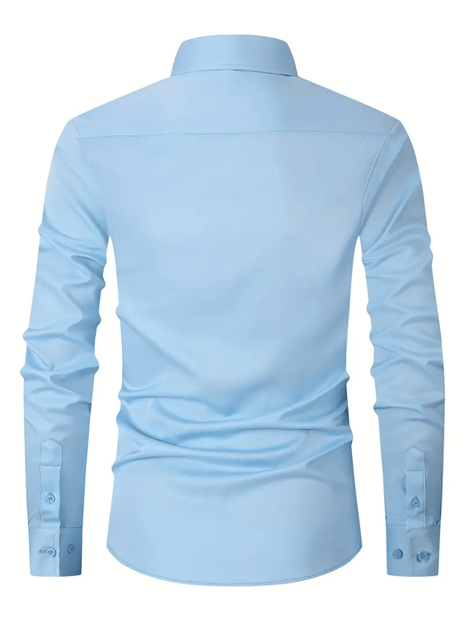 Camisa de color sólido Design ejecutivo casual para hombre