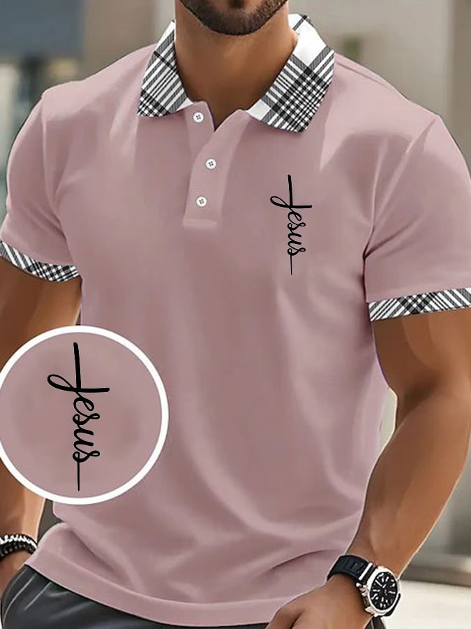 Casual Contrast Color Faith Polo para hombre