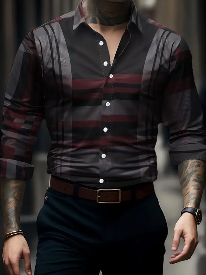 Camisa a cuadros ejecutivo casual para hombre