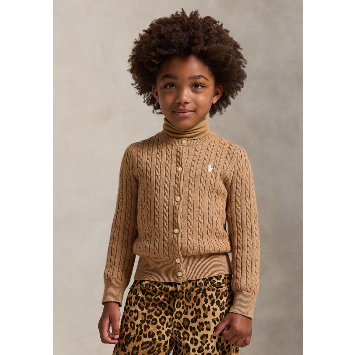 Girls 2-6x Mini-Cable Cotton Cardigan - 4