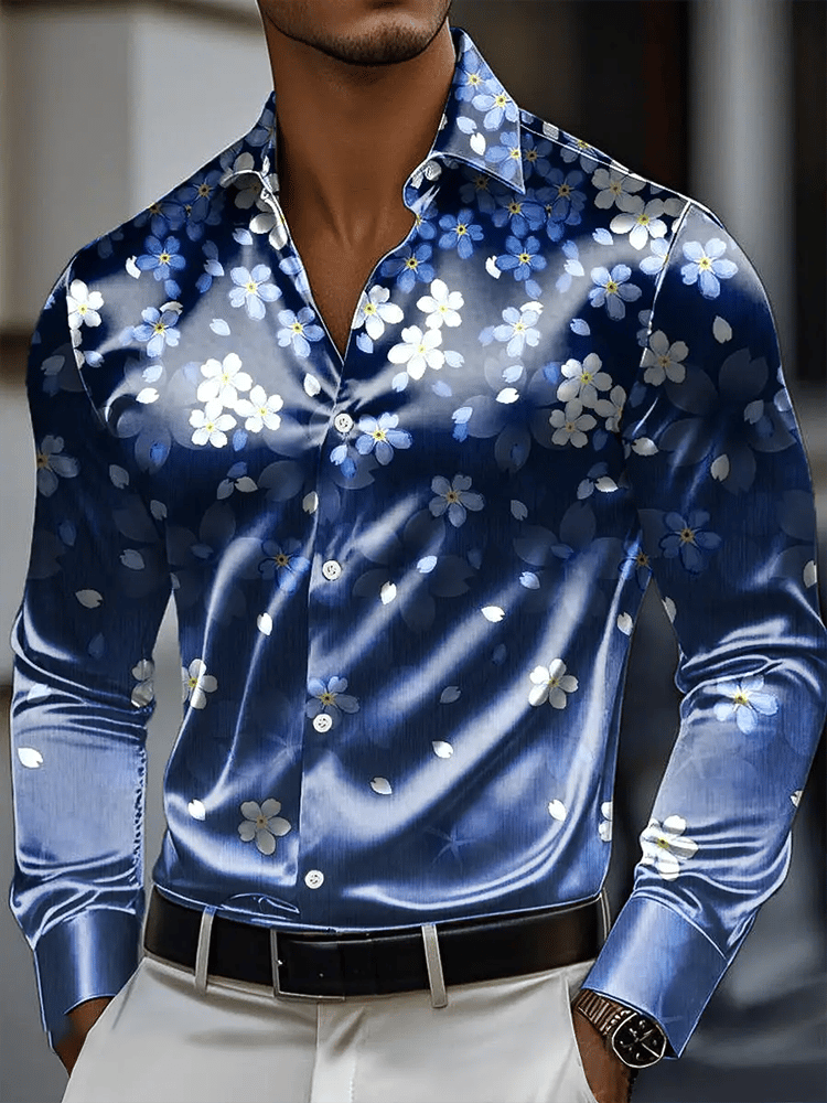 Camisa vintage de manga larga para hombre