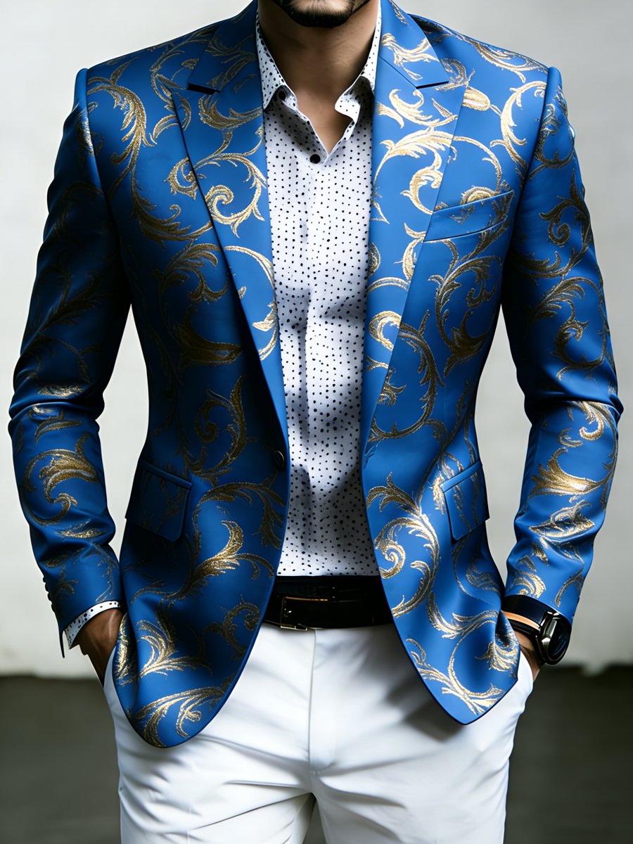 Chaqueta de lujo ejecutivo estampado Suit para hombre