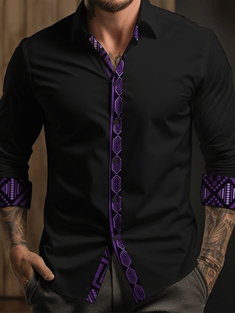 Camisa a cuadros ejecutivo de manga larga para hombre