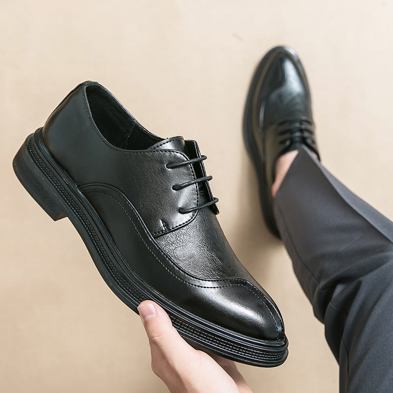 Zapatos Mens a cuadros casual de moda Patchpara trabajo Lace-Up cuero