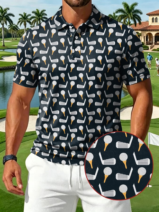Camisa polo Minimal Golf Club estampado casual para hombre