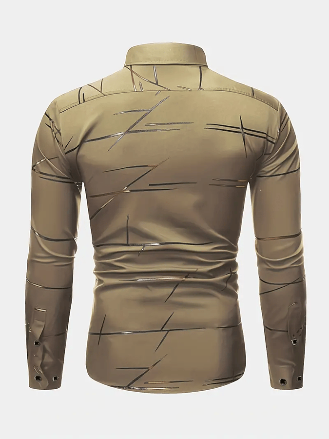 Camisa geométrico ejecutivo casual para hombre