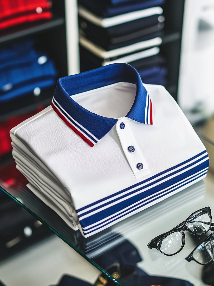 Camisa polo vintage ejecutivo de manga larga para hombre