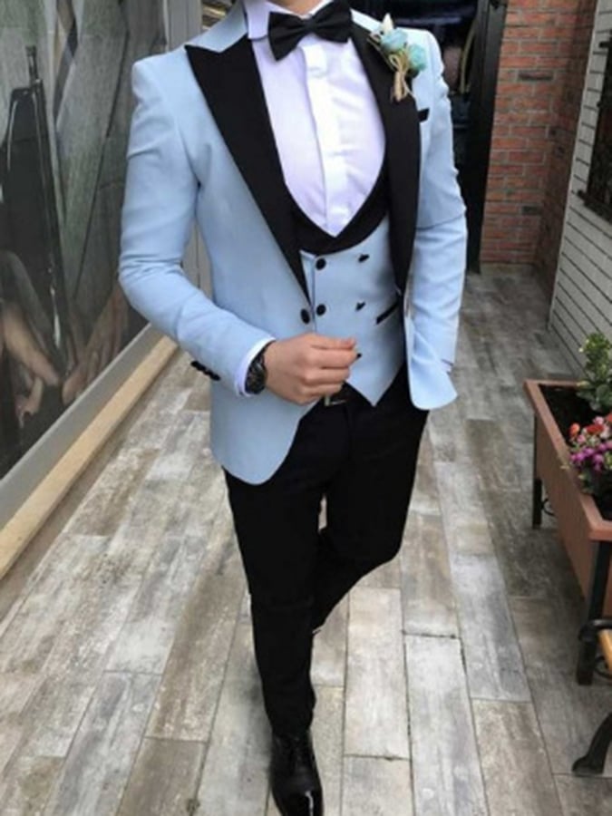 Ejecutivo Single-Breasted de color sólido Three-Piece Suit para hombre