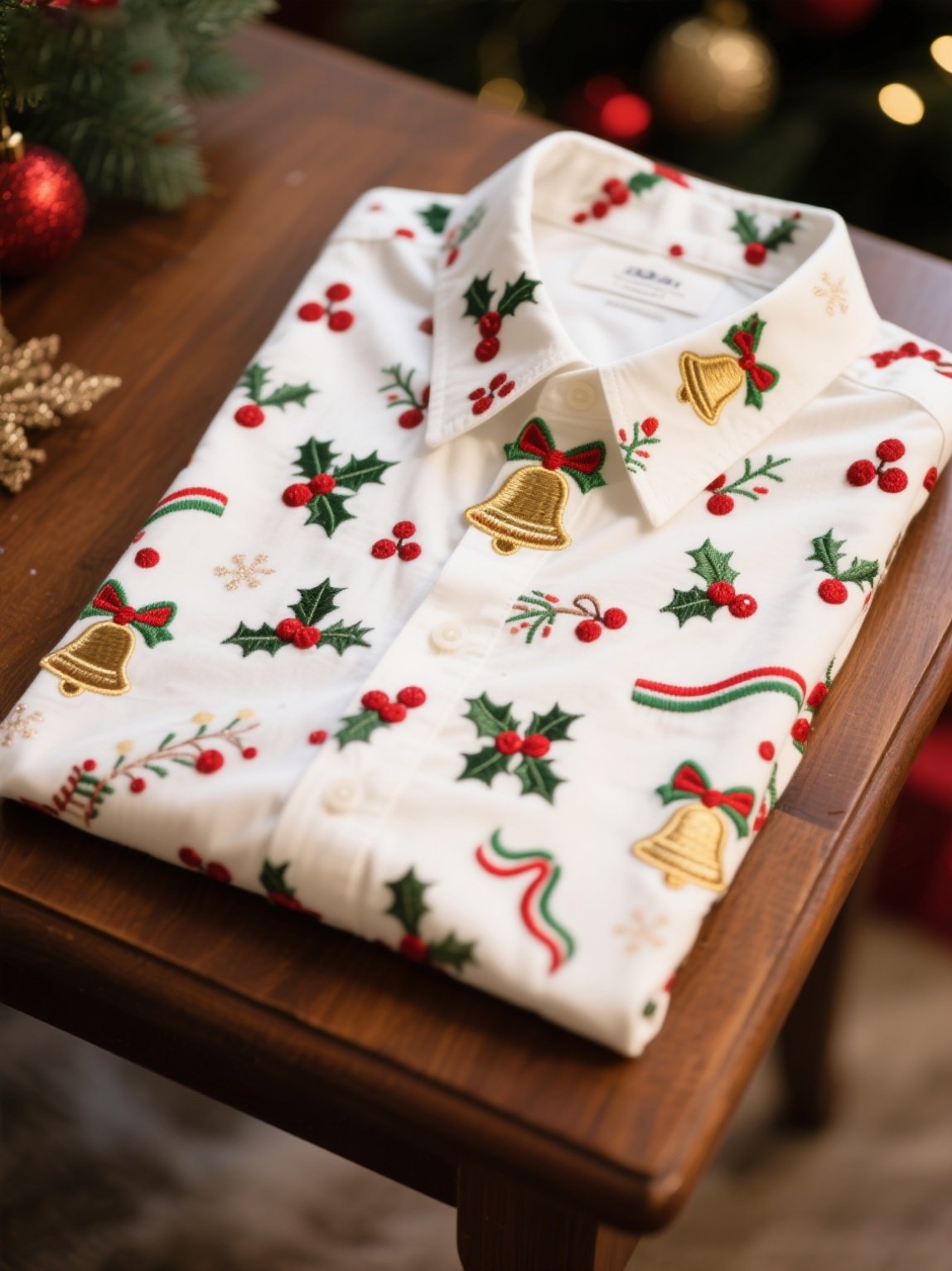 Camisa casual Christmas de manga larga para hombre