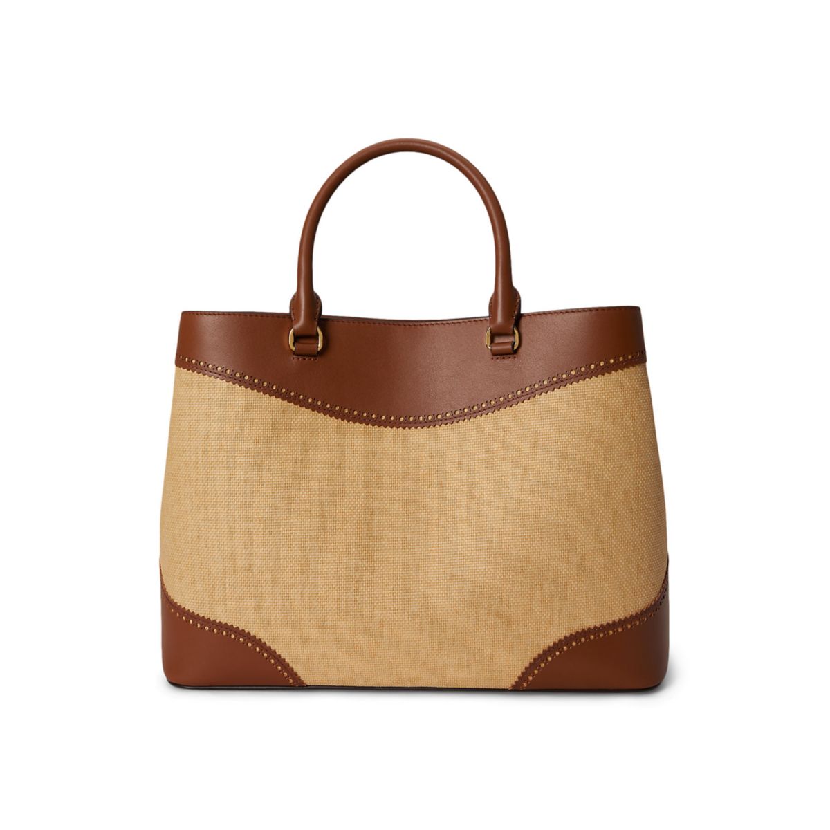 Straw & Leather Large Marcy Satchel - 4